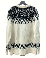 ウィンダンシー WIND AND SEA 22AW NORDIC SWEATER ノルディック 厚手 ニット クルーネック 総柄 IVORY アイボリー WDS-O-WKN-23-Q2-KN-03 XL セーター ロゴ ベージュ 104MT-640