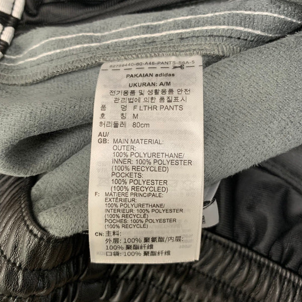 アディダス adidas フェイクレザー アディカラー スリーストライプス ファイヤー バード トラックパンツ  IZ4038 ボトムスその他 ブラック Lサイズ 201MB-1031