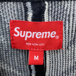 シュプリーム SUPREME ジップアップ 半袖 カットソー パイル地 ネイティブ柄 半袖ポロシャツ 半袖カットソー ブラック Mサイズ 201MT-4298