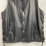 【曜日割引対象外】 ハーレーダビッドソン HARLEY DAVIDSON レザーベスト ベスト ブラック Sサイズ 201MT-3960 VB