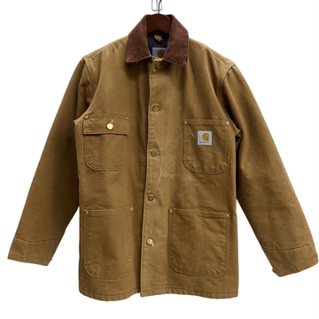 【曜日割引対象外】 カーハート Carhartt 00's ミシガンチョアコート ダック ジャケット ベージュ 34サイズ 201MT-4707 VB