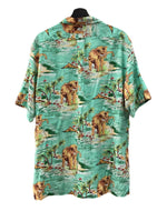 ラルフローレン RalphLauren OPEN COLLAR SHIRT オープン カラー シャツ CALDWELL アロハ ハワイアン 半袖 開襟 緑 半袖シャツ 総柄 グリーン Lサイズ 104MT-1709