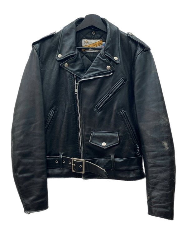 ショット SCHOTT Perfecto LEATHER JACKET レザー ジャケット ダブル ライダース バイカー アウトドア USA製 アウター 黒 サイズ 38 ジャケット 無地 ブラック 104MT-1696