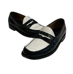 ジーエイチバス G.H.BASS Weejuns LARSON ラーソン ツートンカラー コイン ローファー 白 黒 BA11010H 001 メンズ靴 ローファー ブラック サイズ42 101sh-2090