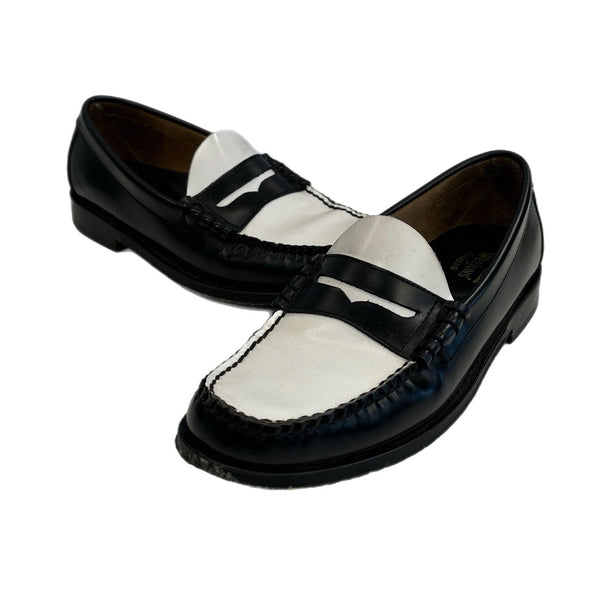 ジーエイチバス G.H.BASS Weejuns LARSON ラーソン ツートンカラー コイン ローファー 白 黒 BA11010H 001 メンズ靴 ローファー ブラック サイズ42 101sh-2090