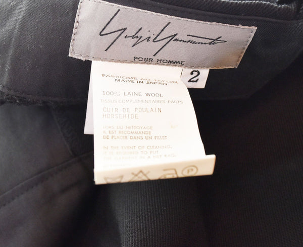 ヨウジヤマモト Yohji Yamamoto Pour Homme 05AW Worsted rogger pants ウールパンツ 黒 HN-P12-101 ボトムスその他 ブラック 2 103MB-383