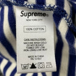 シュプリーム SUPREME 15aw Supreme Striped Logo L/S Top ロンT ネイビー Mサイズ 201MT-4329