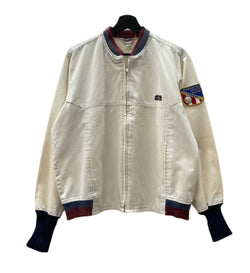 マックレガー McGREGOR 70s 70年代 VINTAGE ヴィンテージ  ジップアップ アウター ロングリブ ワッペン 生成り ジャケット 無地 ホワイト Mサイズ 104MT-1265