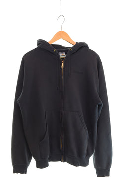 カーハート Carhartt 90s フルジップフーディー 刺繍ロゴ 90's ジップアップパーカー パーカ ブラック 103MT-3472