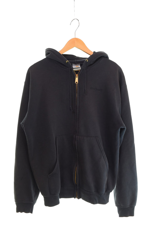 カーハート Carhartt 90s フルジップフーディー 刺繍ロゴ 90's ジップアップパーカー パーカ ブラック 103MT-3472