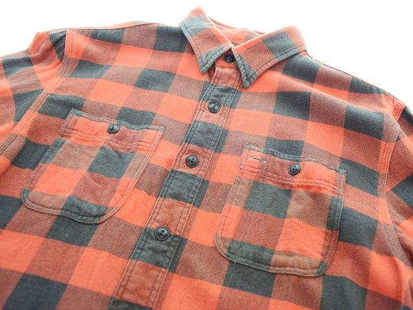 ダブルアールエル RRL ラルフローレン チェック ネルシャツ ワーク シャツ 赤 長袖シャツ レッド Mサイズ 103MT-2389