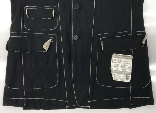 メゾンミハラヤスヒロ Maison MIHARA YASUHIRO 20-21AW TAILORED JACKET テーラード ジャケット MMY ブレザー ホワイトステッチ 黒 A05JK052 サイズ 48 ジャケット ロゴ ブラック 104MT-2120