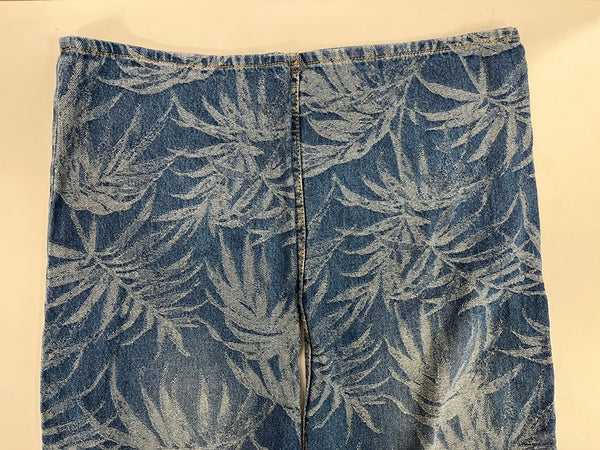 パームエンジェルス PALM ANGELS CLENEGA ツリープリントジーンズ ヤシの木 総柄 刺繍 デニム ブルー サイズ32 101MB-708