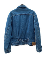ダブルアールエル RRL 90s DENIM JACKET デニム ジャケット 三ツ星タグ USA製 シンチバック 裏地チェック Ralph Lauren 青 ジャケット ロゴ ブルー Sサイズ 104MT-1365