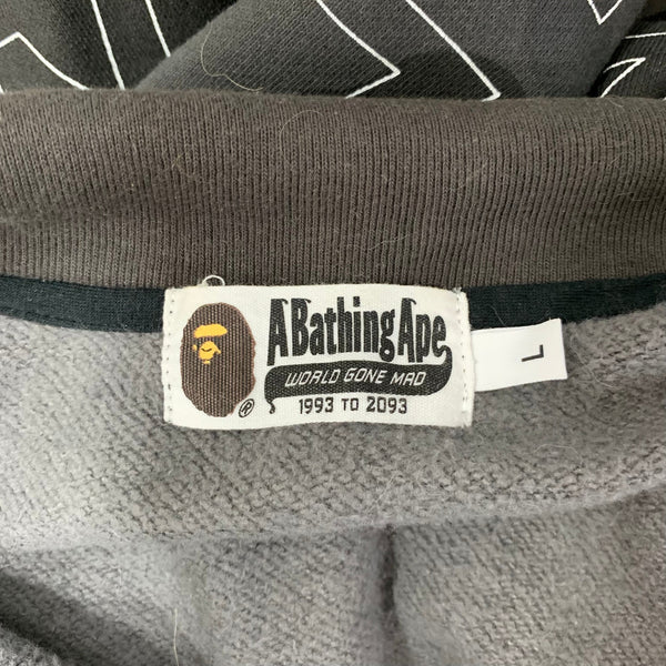ア ベイシング エイプ A BATHING APE ハーフジップ スウェット ブラック Lサイズ 201MT-4371