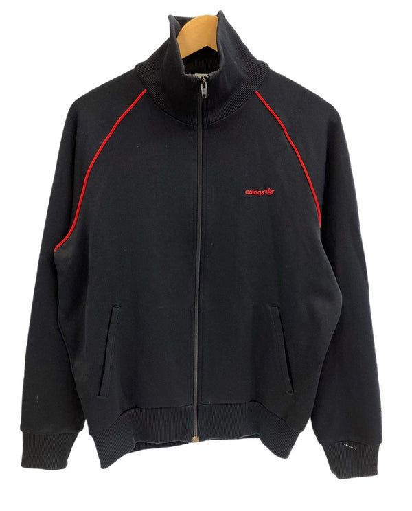 アディダス adidas ヴィンテージ トラックジャケット デサント 西ドイツ 黒赤  ATS-80 ジャージ ブラック Ｌサイズ 101MT-3788