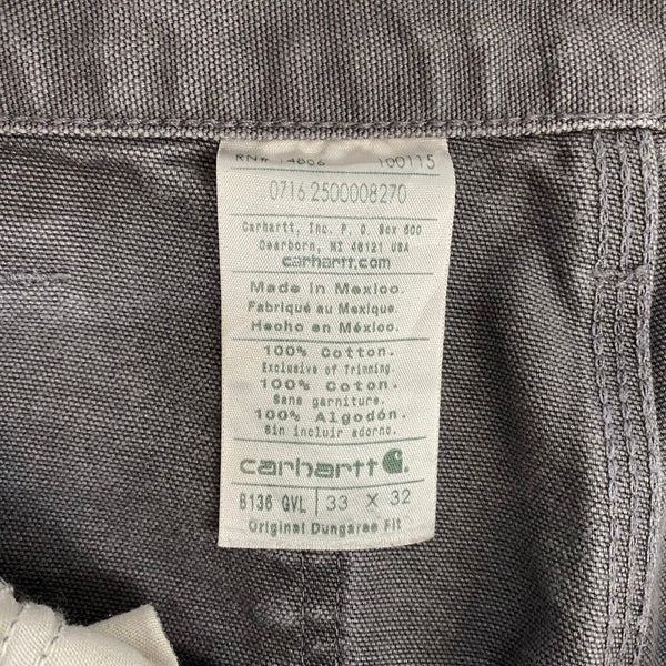 【曜日割引対象外】 カーハート Carhartt ダブルニー ダックパンツ カーゴパンツ グレー 33×32サイズ 201MB-1184 VB