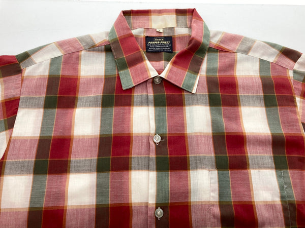 シアーズ Sears 50's 60's Vintage ヴィンテージ チェックシャツ ボックスシルエット シアー   半袖シャツ チェック マルチカラー Lサイズ 104MT-360