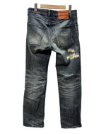 ステューシー STUSSY × LEVI'S リーバイス SS502 ダメージ加工 リペア加工 デニム ジーンズ 黒 ロゴ デニム ブラック 30 104MB-337