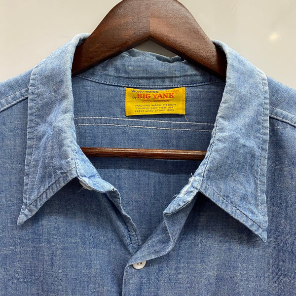 【曜日割引対象外】 ヴィンテージ vintage 70's ビッグヤンク BIG YANK シャンブレーシャツ 長袖シャツ ブルー 201MT-4382 VB