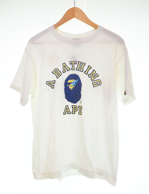 アベイシングエイプ  A BATHING APE BAPE STA 初期 print T-shirt プリント Tシャツ 白 Tシャツ ホワイト Mサイズ 103MT-2868