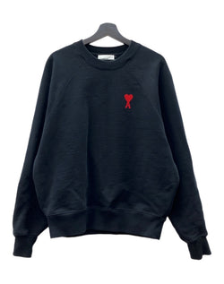 アミパリス AMI PARIS AMI DE COEUR CREWNECK SWEATSHIRT クルーネック スウェットシャツ トレーナー ハート 長袖 パーカー 黒 USW004-747 スウェット 刺繍 ブラック Lサイズ 104MT-2133