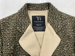 ワイズ Y's ヨウジヤマモト Yohji Yamamoto 3B ツイード テーラード TWEED TAILORED JACKET ウール シルク混 シングルブレステッド KHAKI GREEN 緑 BEIGE ベージュ YC-J59-552 ジャケット カーキ SIZE2 104LT-177