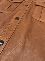 バーバリー Burberry BLACK LABEL LEATHER JACKET レザー ジャケット 革ジャン 裏地チェック ボタン アウター 茶 D1F09-408-54 ジャケット 無地 ブラウン Mサイズ 104MT-1700