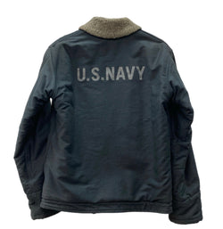 バズリクソンズ BUZZ RICKSON'S N-1 デッキジャケット NAVY DEPARTMENT Military ミリタリー U.S.NAVY バックプリント M品番  M13805 ジャケット プリント ブラック 104MT-2182