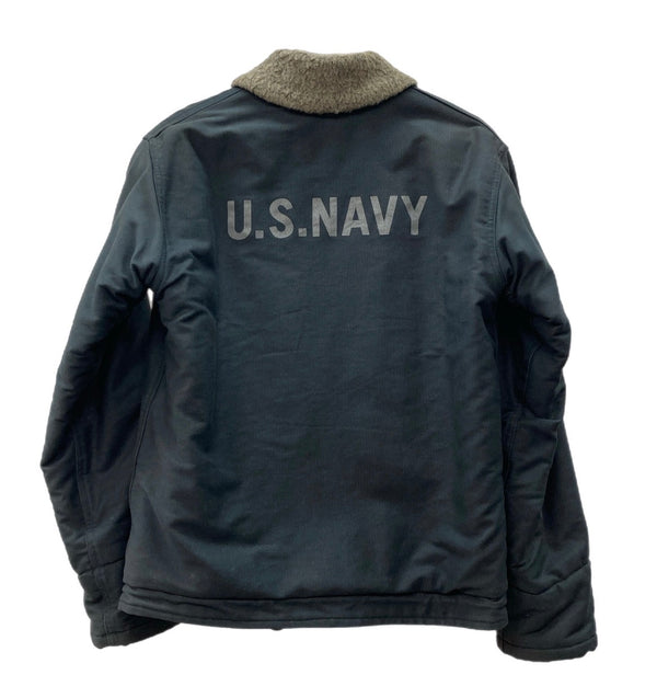 バズリクソンズ BUZZ RICKSON'S N-1 デッキジャケット NAVY DEPARTMENT Military ミリタリー U.S.NAVY バックプリント M品番  M13805 ジャケット プリント ブラック 104MT-2182