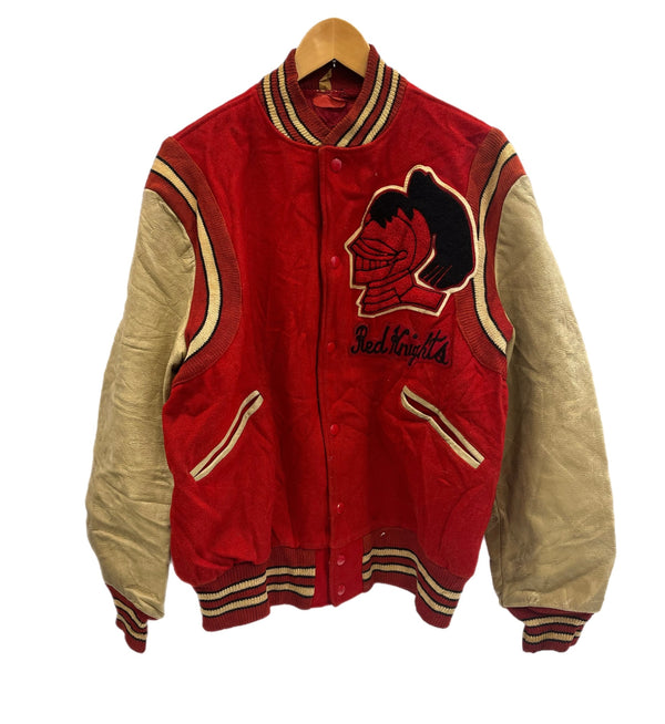 ヴィンテージ vintage 60's～ 60年代 BUTWIN バトウィン ウール スタジャン バーシティジャケット アワードジャケット  Red Knights 袖レザー ツートン ベージュ 44 ジャケット レッド 101MT-5454