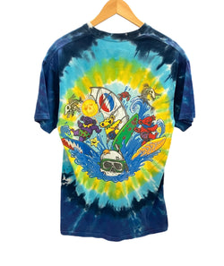 バンドTシャツ BAND-T Liquid Blue Grateful Dead Summertime Surf Bears Tie Dye T-shirt  リキッドブルー　グレイトフルデッド　タイダイ Tシャツ 総柄 マルチカラー Mサイズ 101MT-2610