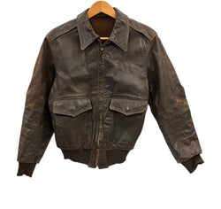 ミリタリー military 50's 50年代 US AIR FORCE A-2 フライトジャケット レザー CONMAR ZIP VINTAGE ヴィンテージ ジャケット ブラウン 101MT-5190