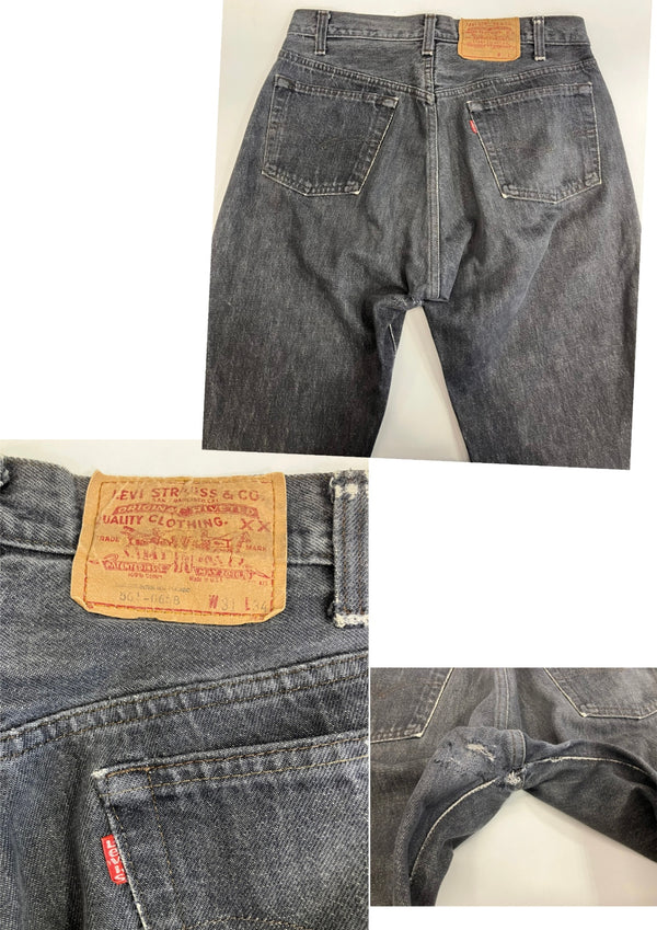 リーバイス Levi's 80's 80年代 501 先染めブラック ボタン裏532刻印 MADE IN USA アメリカ製 VINTAGE ヴィンテージ 501-0668 デニム ブラック W31×L34 101MB-628