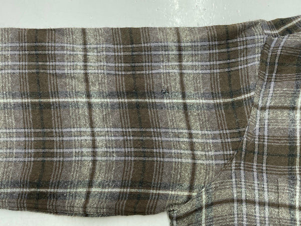 ヴィンテージ  vintage 50s～ 50年代 VAN HEUSEN ヴァン・ヒューゼン VHタグ  オープンカラー 開襟 ブラウン グレー 長袖シャツ チェック マルチカラー 104MT-1307