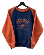 ステューシー STUSSY OLD 紺タグ ラグラン スウェット トレーナー アーチロゴ 紺 スウェット ロゴ ネイビー Sサイズ 104MT-2036