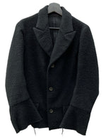 ヨウジヤマモト Yohji Yamamoto 3B テーラード TAILORED JACKET デザインジャケット ダメージ加工 ウール シルク混 シングル フレアスリーブ 日本製 BLACK 黒 FE-J14-139 ジャケット ブラック Sサイズ 104LT-178