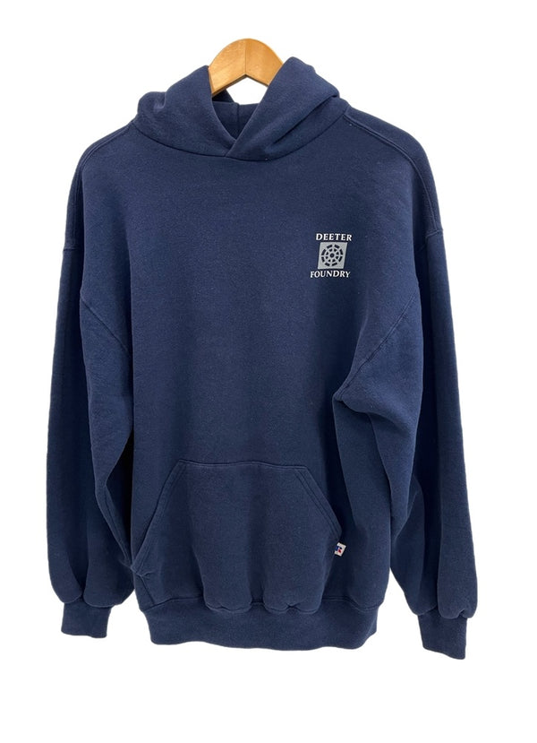 ラッセルアスレチック RUSSELL ATHLETIC 90s 90’s DEETER FOUNDRY フーディ vintage ヴィンテージ USA製 アメリカ製 パーカ ネイビー Lサイズ 101MT-4314