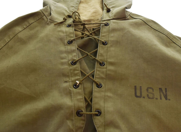 ミリタリーアイテム Military items 40s USNAVY N-2 デッキレインパーカー 前期 40's アメリカ海軍 レースアップ アノラック ジャケット カーキ 103MT-2529