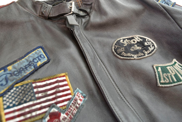 ショット SCHOTT ヴィンテージ加工 レザー クラシック レーサー シングル ライダース ジャケット ジャケット グレー LLサイズ 103MT-1750