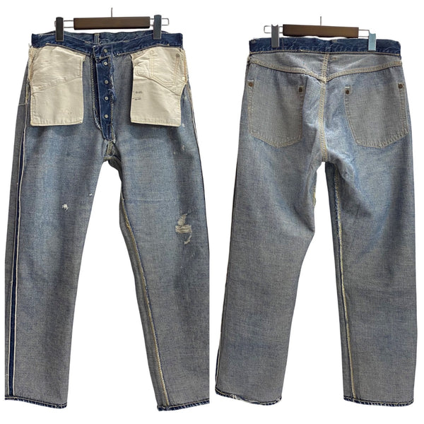 【曜日割引対象外】 リーバイス Levi's 60's 501XX 紙パッチ オフセット Vステッチ 隠しリベット足長R W32 デニム ブルー 201MB-1105 VB