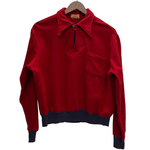 【曜日割引対象外】 ヴィンテージ vintage 40's BRENT ウール プルオーバー ポロシャツ スウェット レッド Lサイズ 201MT-4576 VB