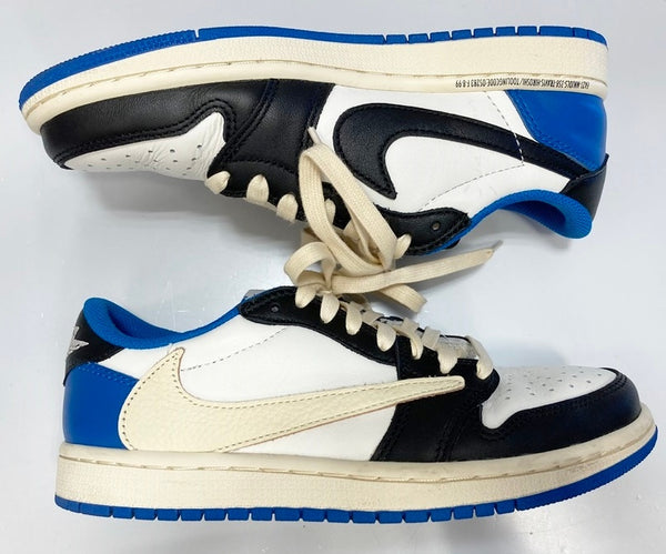 ジョーダン JORDAN Travis Scott × Fragment × Nike Air Jordan 1 Low OG SP Military Blue トラヴィススコット × フラグメント × ナイキ エアジョーダン1 ロー OG SP ミリタリー ブルー DM7866-140 レディース靴 スニーカー ホワイト 23.5cm 101sh-2105