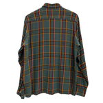 【曜日割引対象外】 ヴィンテージ vintage 60's 70's D'AVELLA USA製 レーヨン チェックシャツ 長袖シャツ グリーン Mサイズ 201MT-4268 VB