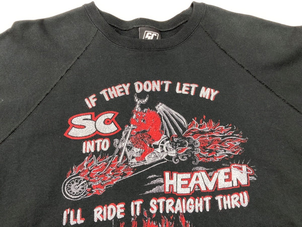 サブカルチャー Subculture DEVIL CREW NECK SWEAT デビル クルーネック スウェット トレーナー ラグラン 黒 サイズ2 スウェット プリント ブラック 104MT-1534