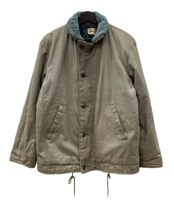 ミリタリー Military 60s 60年代 N-1 デッキジャケット MILITARY ミリタリー 民間品 ステンシル ボア EMAR ZIP サイズ42 ジャケット プリント グレー 104MT-2254