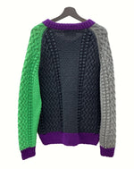 インバーアラン INVERALLAN 4A Golfer Cardigan ゴルファー カーディガン クレイジーパターン ニット セーター ケーブル ハンドニット カーディガン 無地 マルチカラー 104MT-1121