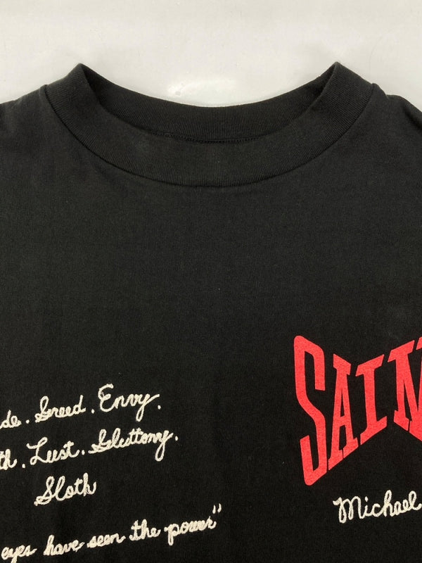 セントマイケル SAINT MICHAEL 21SS S/S TEE LOGO ロゴ Tシャツ チェーン刺繍 半袖 黒 SM-S21-0001-007 Tシャツ ロゴ ブラック Mサイズ 104MT-2005