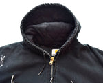 カーハート Carhartt USA製 Duck Active Jacket ダック アクティブ ジャケット 墨黒 ペンキ サンフェード J140BLK ジャケット ホワイト LLサイズ 103MT-1268