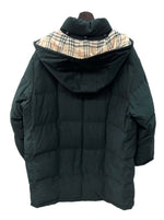 バーバリー Burberry ロンドン London 三陽商会 ダウンコート DOWN COAT ペディン ノバチェック ハイネック フード取り外し可 BLACK 黒 FRB58-092 コート ロゴ ブラック 15号 104LT-122